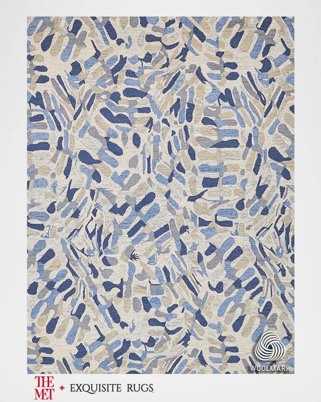 Botanica Hand-Tufted Navy/Ivory Rug, 12' x 15'